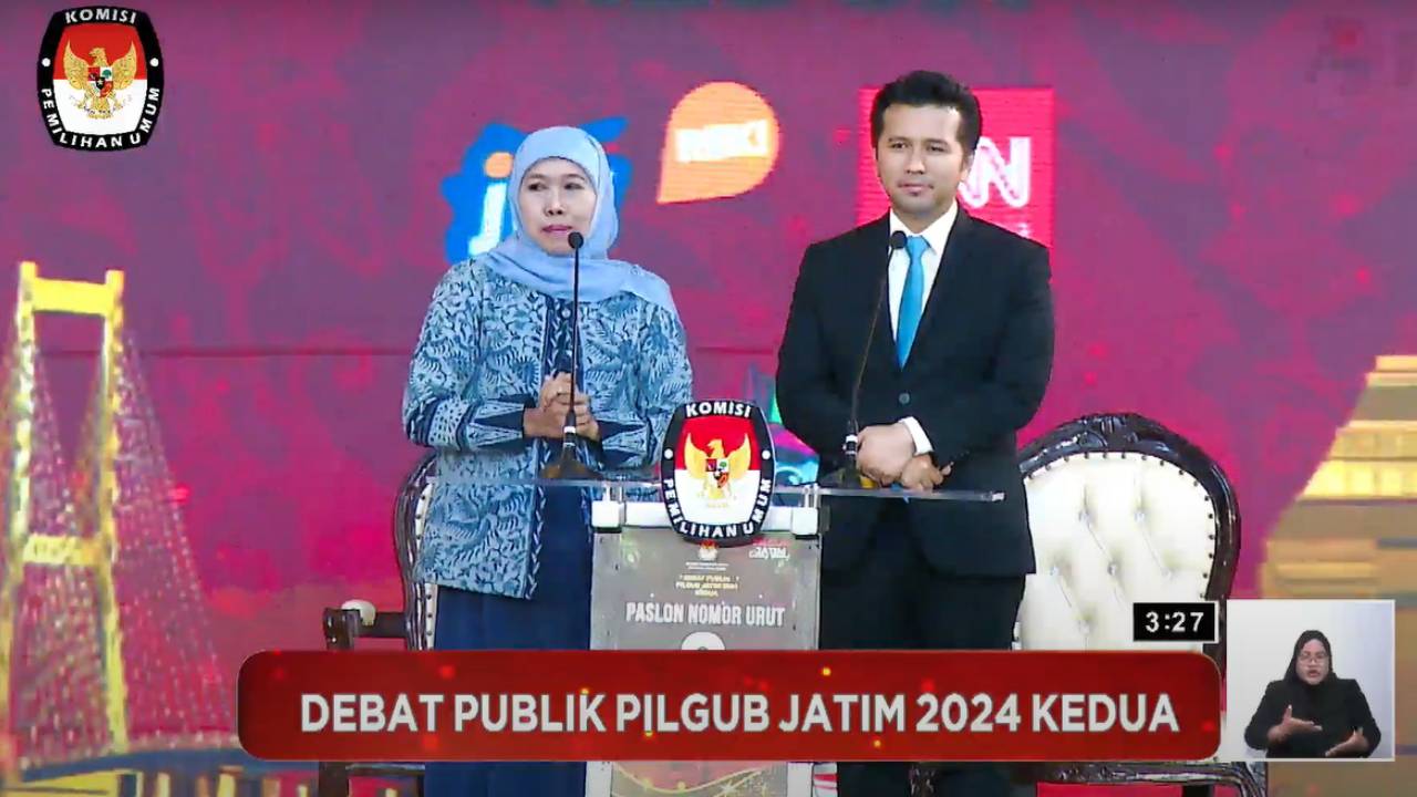 Debat Pilgub Jatim 2024: Khofifah-Emil Apresiasi Kepala Desa Hingga Sebut Gusdur